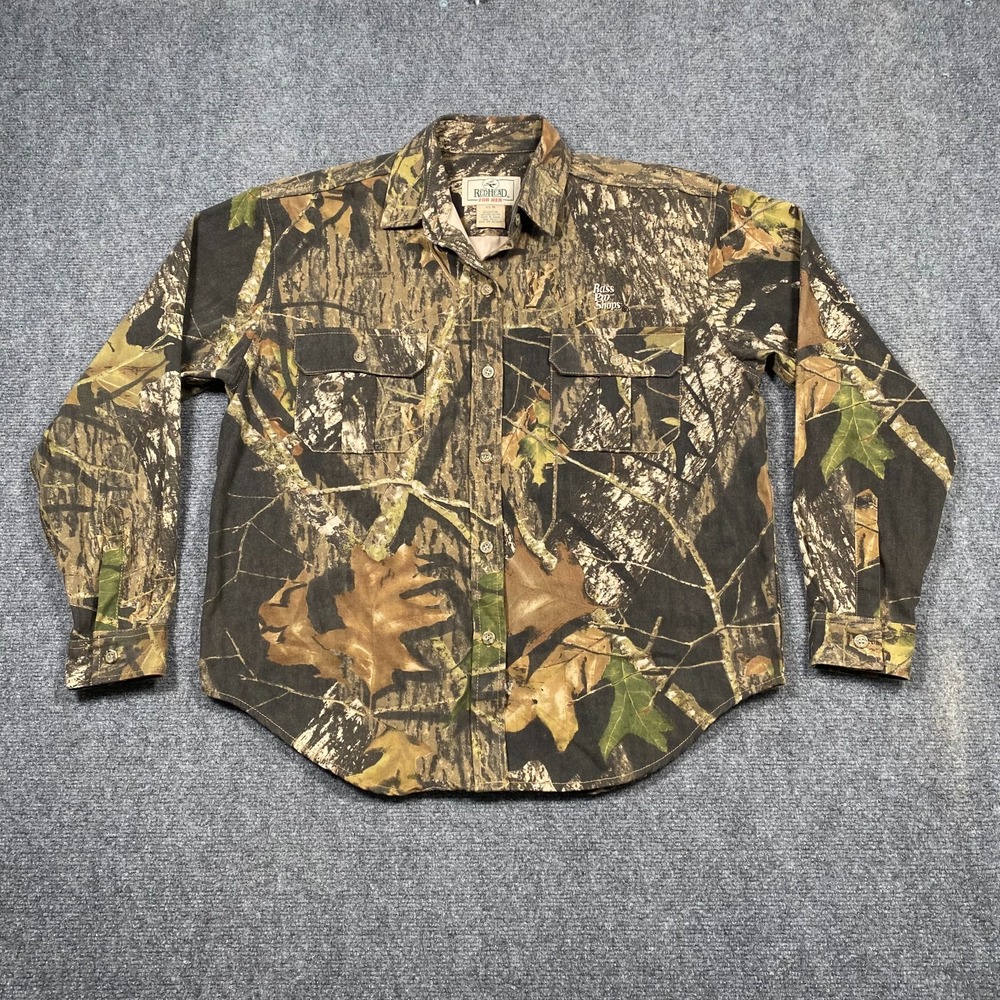 Redhead For Her Mossy Oak Break Up Camo Bass Pro Shops Button Up Shirt Women's M